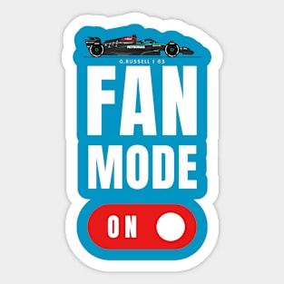 F1  Racing Fan mode on George Russell Mercedes Fan shirt Sticker